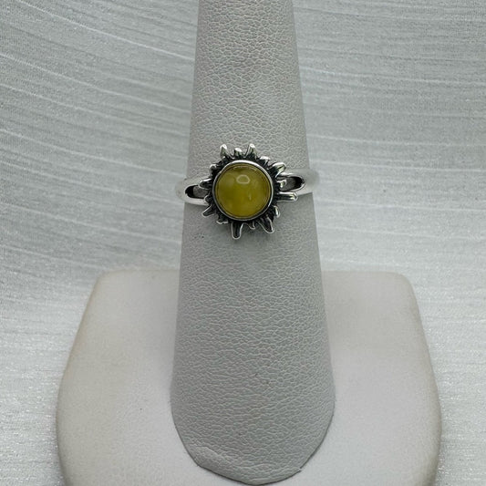 S925 Amber Sun Ring