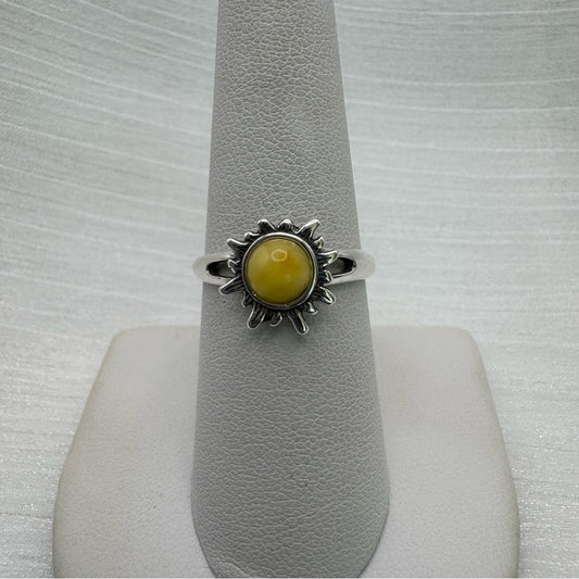 S925 Amber Sun Ring