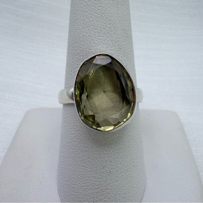 S925 Lemon Quartz Ring