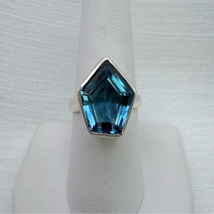 S925 Swiss Blue Topaz Ring