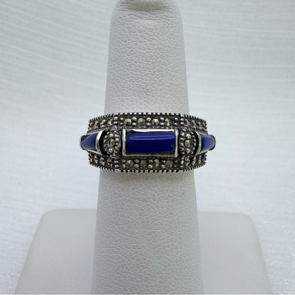 S925 Lapis & Hematite Ring