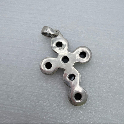 S925 Obsidian Cross Pendant
