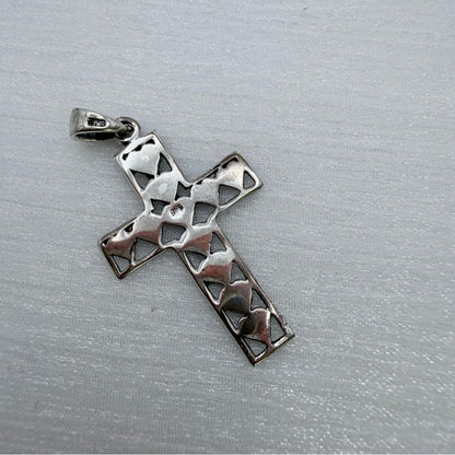 S925 Sterling Silver Heart Cross Pendant