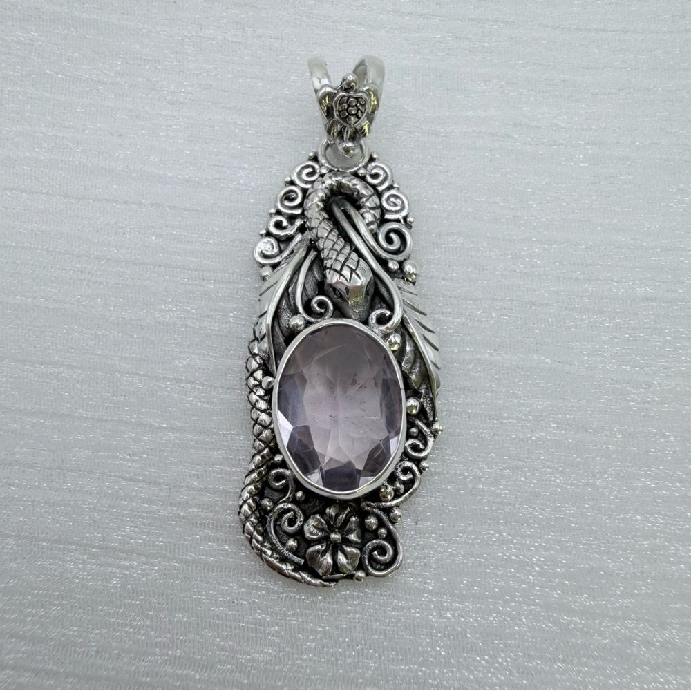 Amethyst Snake Pendant