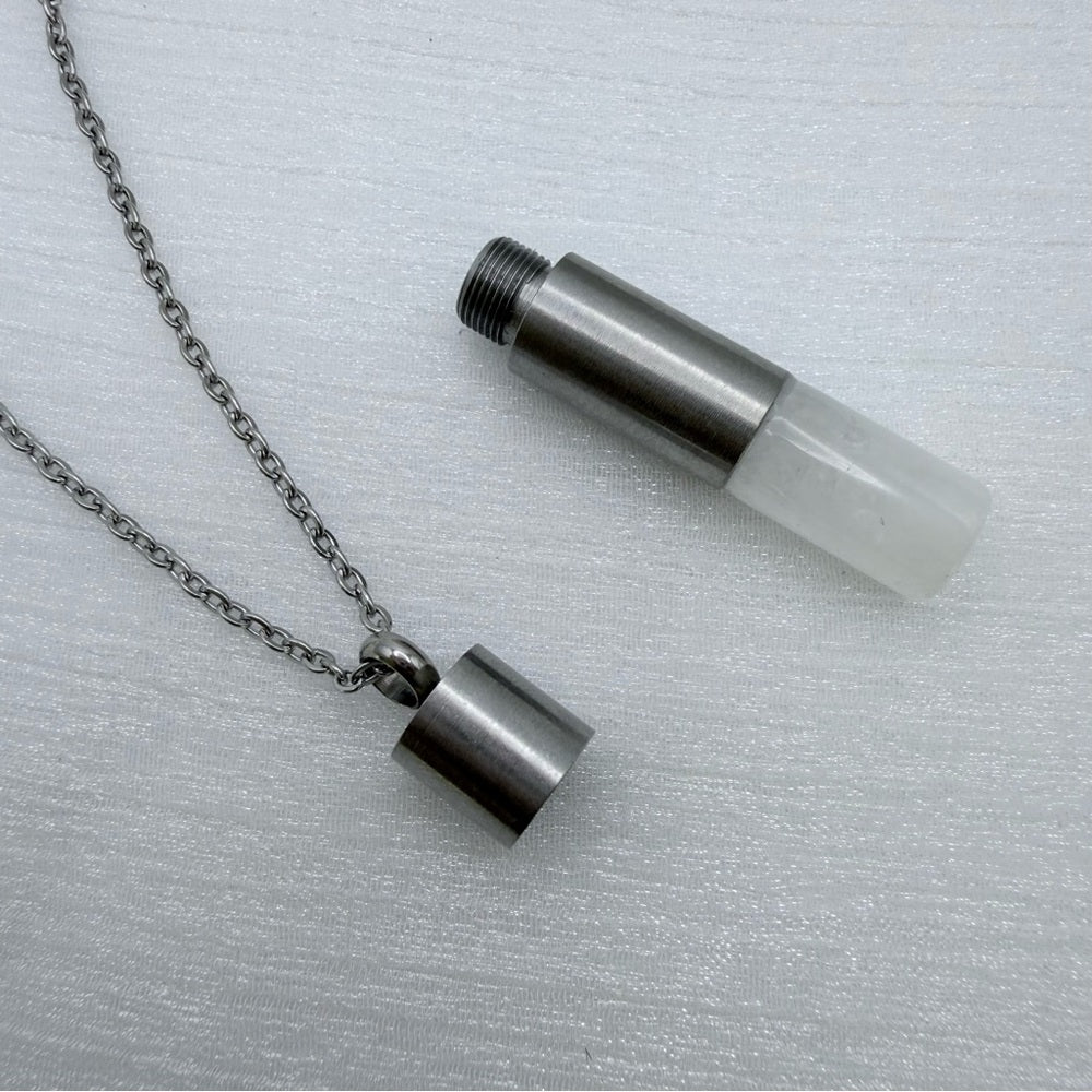 S925 Clear Quartz Secret Container Necklace
