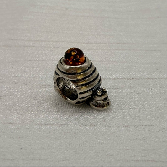 S925 Baltic Amber Baby Snail Pendant/Charm