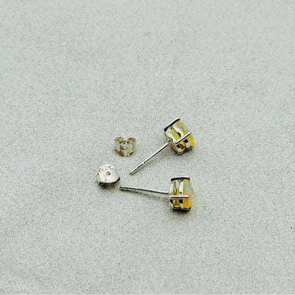 S925 Oval Ethiopian Opal Stud Earrings