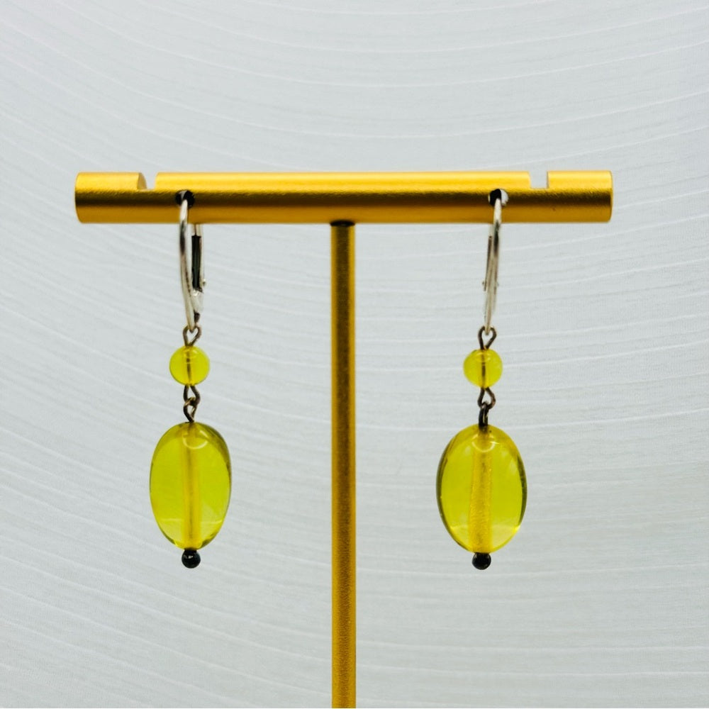 S925 Amber Dangle Earrings