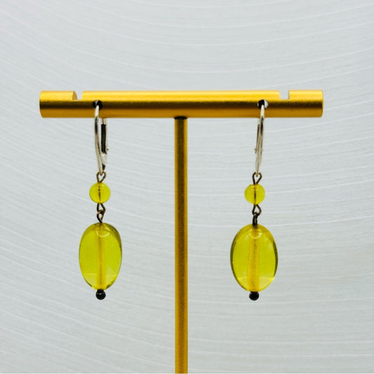 S925 Amber Dangle Earrings