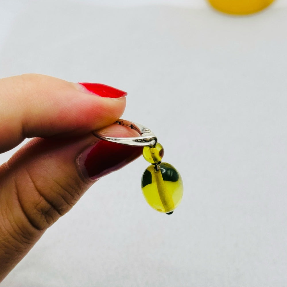 S925 Amber Dangle Earrings