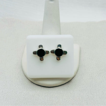 S925 Black Onyx Stud Earrings