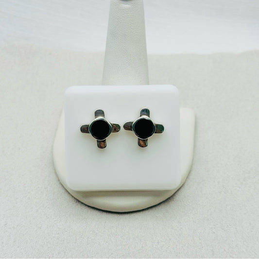 S925 Black Onyx Stud Earrings