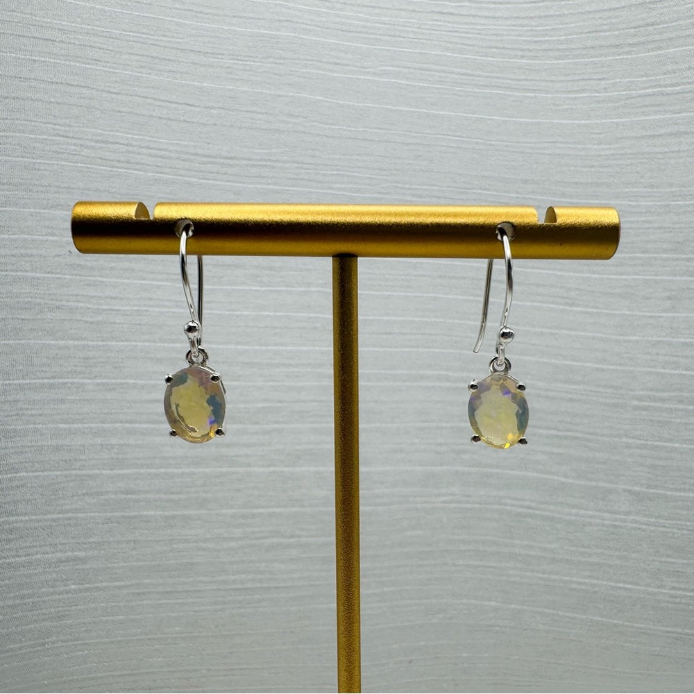 S925 Ethiopian Opal Dangle Earrings