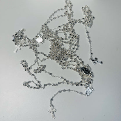 Silver Rosary Necklaces