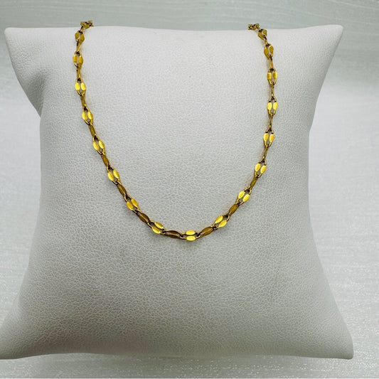 Gold Stainless Steel Dainty Lace Chain Necklace