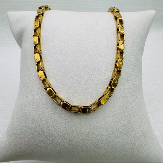 Gold Stainless Steel Bike Chain Necklace