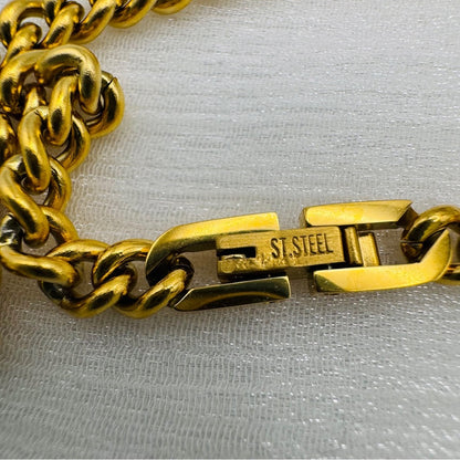 Gold Stainless Steel Cuban Link Chain Necklace