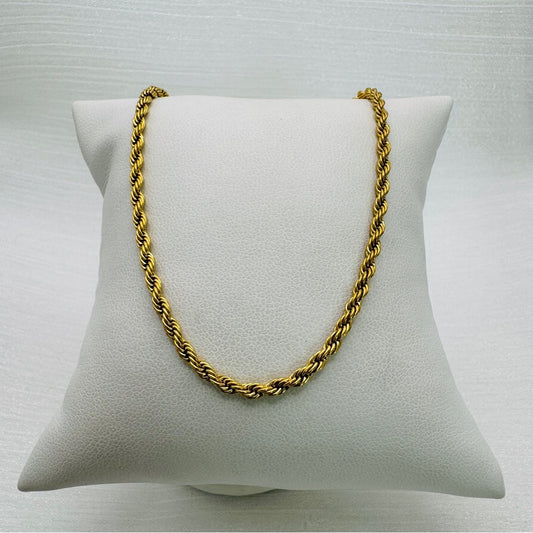 Gold Stainless Steel Rope Chain Necklace