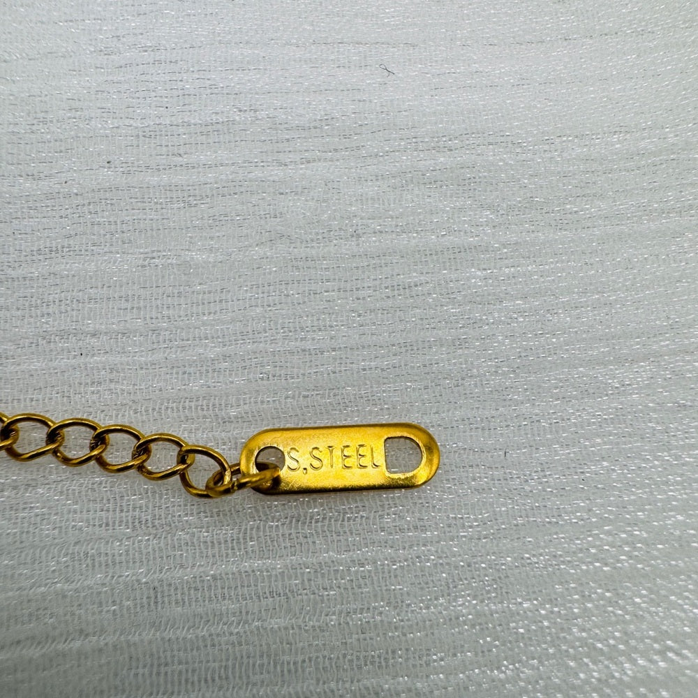 Gold Stainless Steel Square Link Chain Necklace