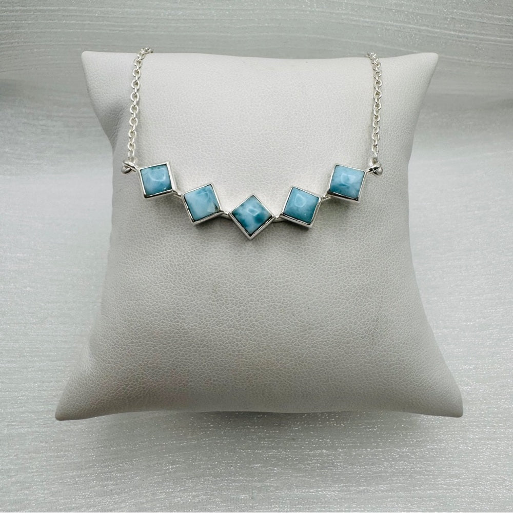 S925 Larimar String Necklace