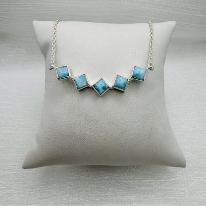 S925 Larimar String Necklace