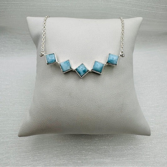 S925 Larimar String Necklace