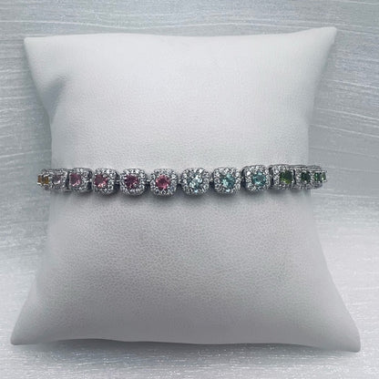 Rainbow Tourmaline S925 Bracelet