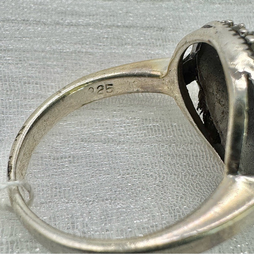 Marcasite Ring with Garnet Center