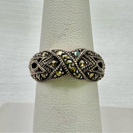 Marcasite Twisted Ring