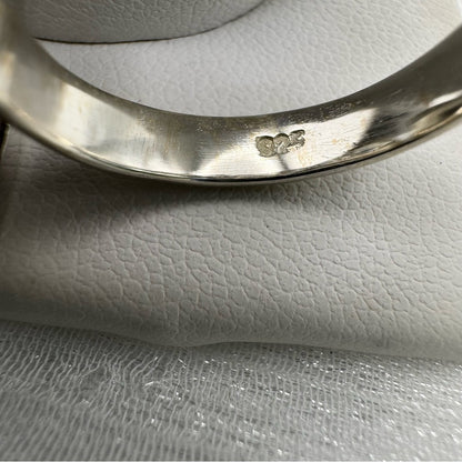 S925 Herkimer Quartz and Black Tourmaline Ring