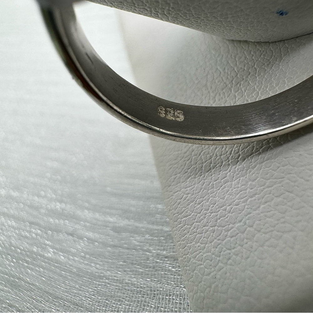 S925 Herkimer Quartz and Black Tourmaline Ring