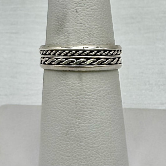 S925 Twisted Rope Patterned Ring