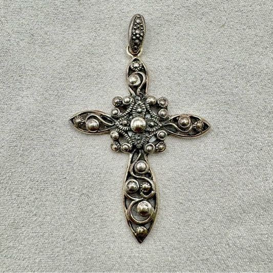 S925 Silver Design Cross Pendant