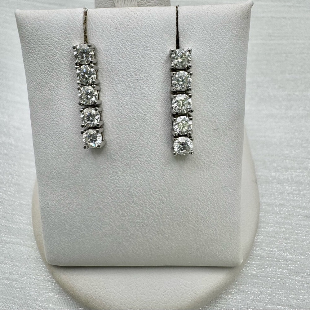 1.2 CT * 2 Moissanite Diamond Dangle Earrings