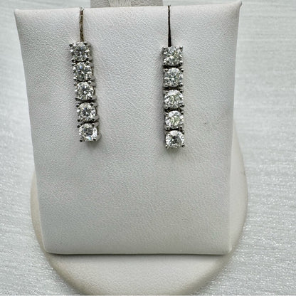 1.2 CT * 2 Moissanite Diamond Dangle Earrings