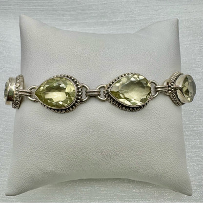 S925 Teardrop Lemon Quartz Bracelets