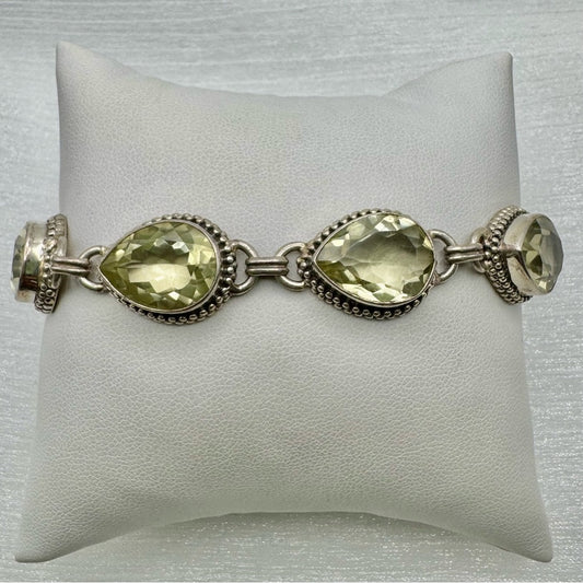 S925 Teardrop Lemon Quartz Bracelets