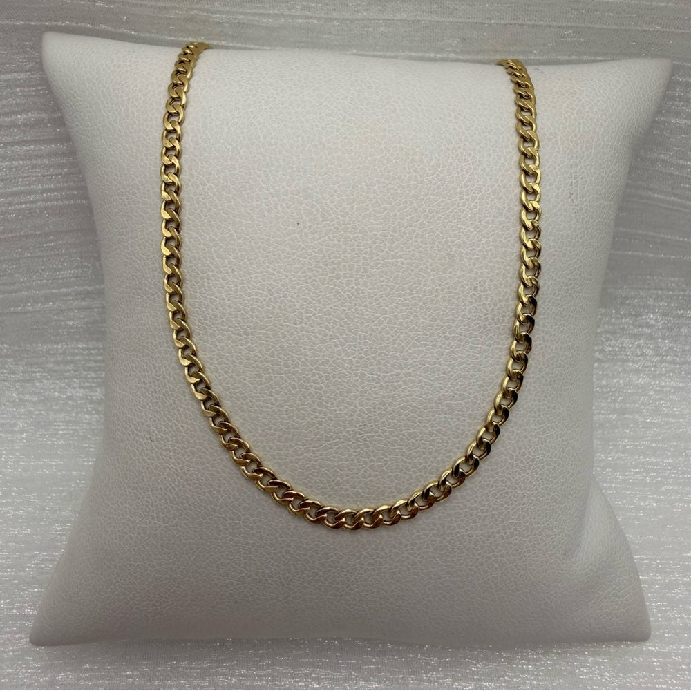 Solid 10k Gold Flat Curb Chain
