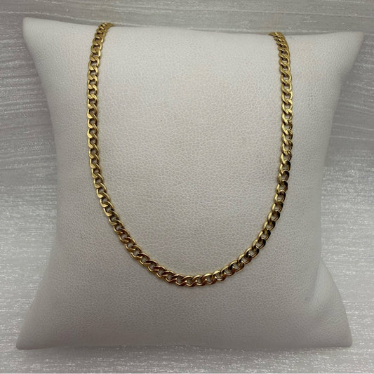 Solid 10k Gold Flat Curb Chain