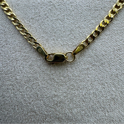 Solid 10k Gold Flat Curb Chain