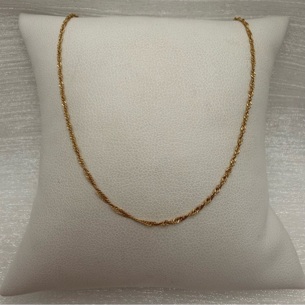 Solid 18k Gold Singapore Chain