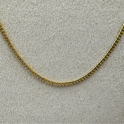 Solid 10k Gold Diamond Cut Cuban Chain Necklace