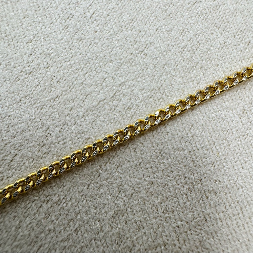 Solid 10k Gold Diamond Cut Cuban Chain Necklace