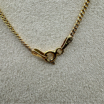 Solid 10k Gold Diamond Cut Cuban Chain Necklace