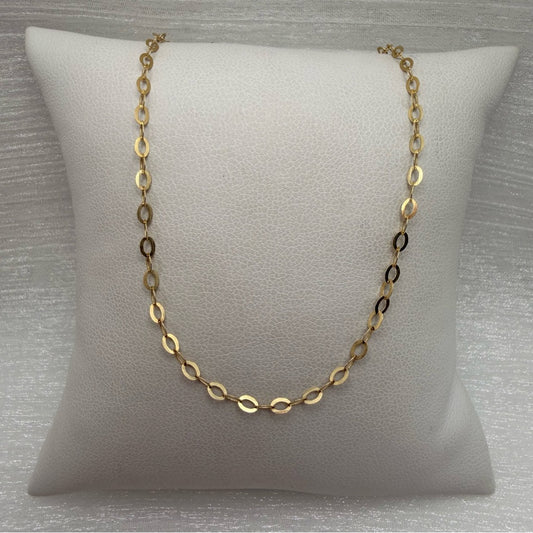 Solid 14k Gold Large Rolo Chain Necklace