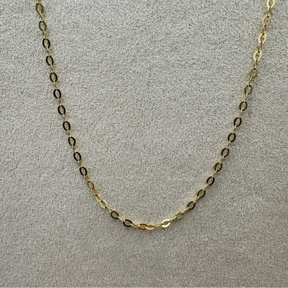 Solid 14k Gold Large Rolo Chain Necklace
