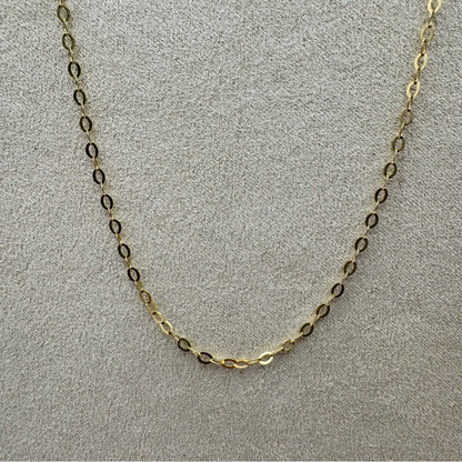 Solid 14k Gold Large Rolo Chain Necklace