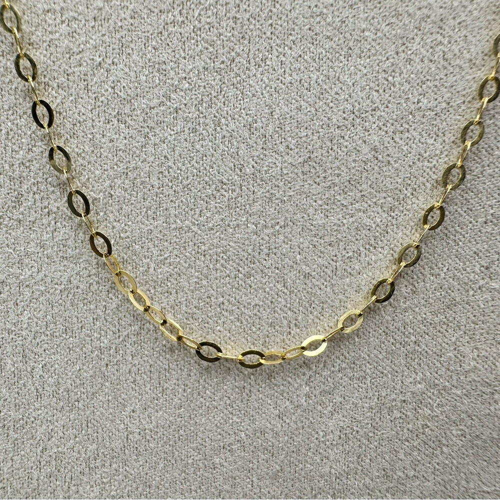 Solid 14k Gold Large Rolo Chain Necklace