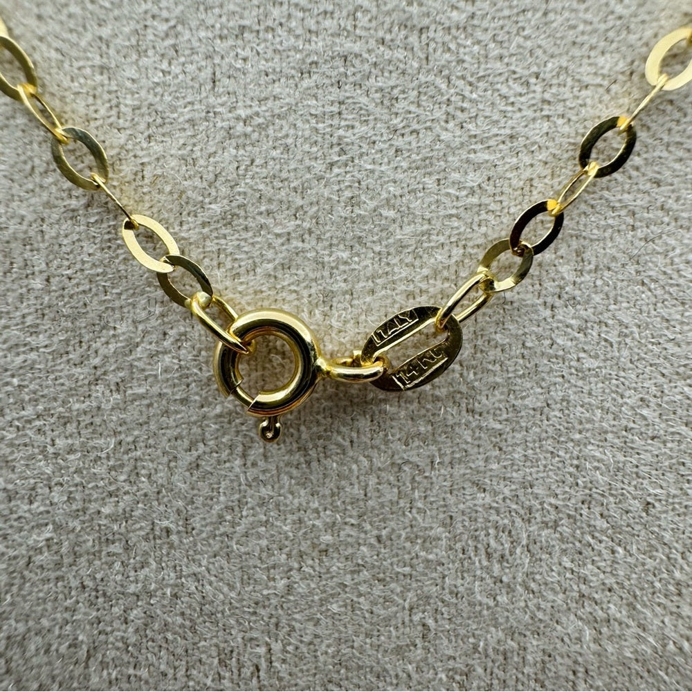 Solid 14k Gold Large Rolo Chain Necklace