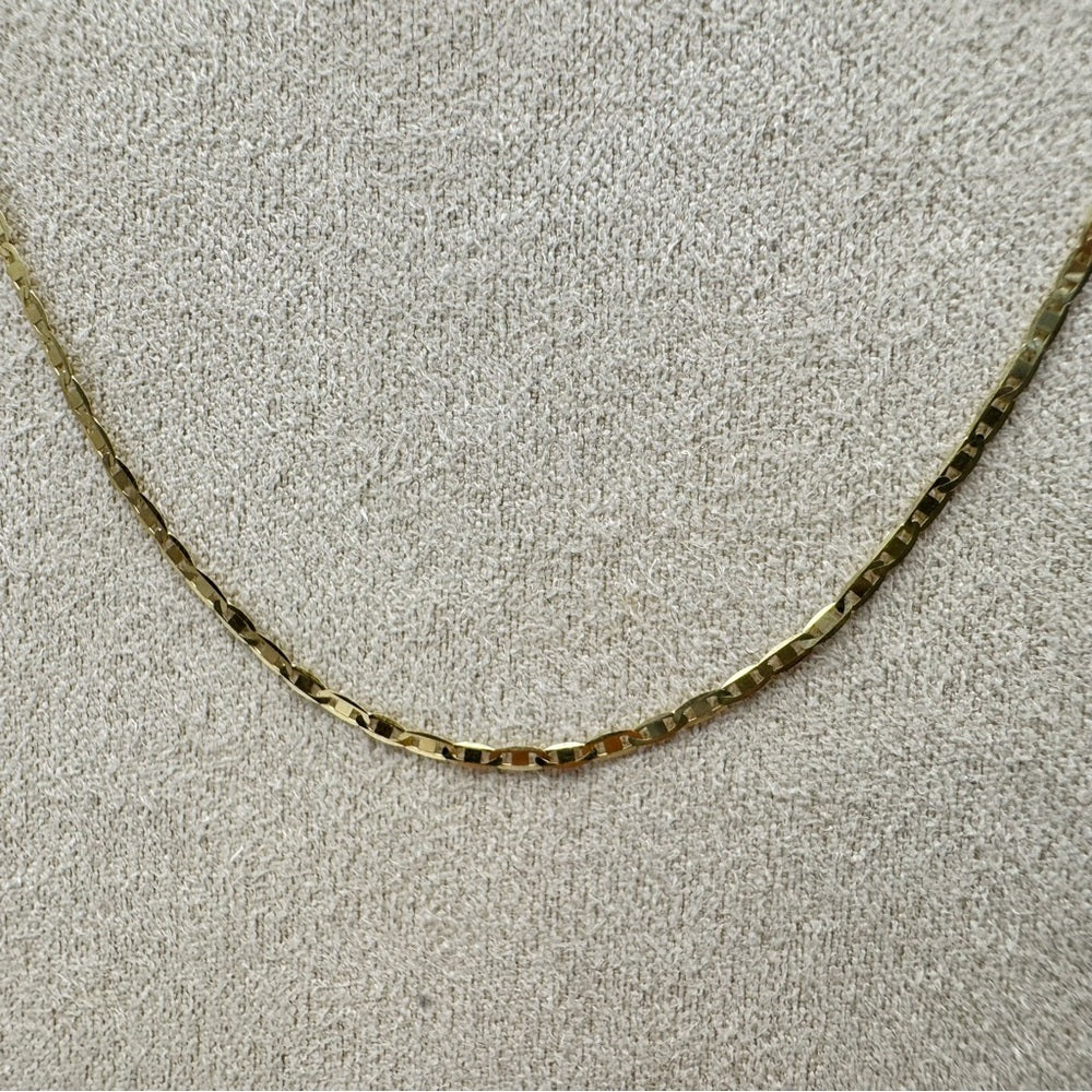 Solid 10k Gold Gucci Mirror Link Chain Necklace